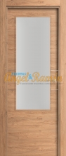 puerta para salones y cocina lisa con vidriera en roble