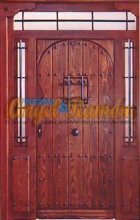 porton-madera-rustico-estilo arabe-amedida-emvejecido.puerta-artesanal-clavos-rejas-forja-montante-2laterales-pino-iroko