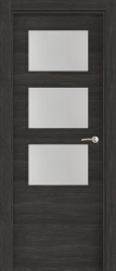 200 Carbón Texture, Viva Negro, 3 Ventanas puerta interior lisa
