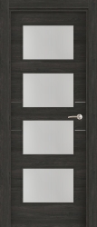 puerta moderna interior vidriera 4 cristales 2 lineas de acero