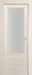 puerta lisa fresno 1 vidriera 2 líneas acero