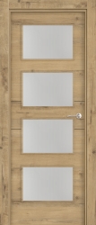 puerta interior lisa 4 vidrios roble