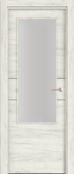 puerta lisa vidriera roble 2 líneas negras