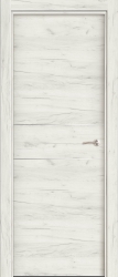 puerta interior lisa lineas metal en roble blanco